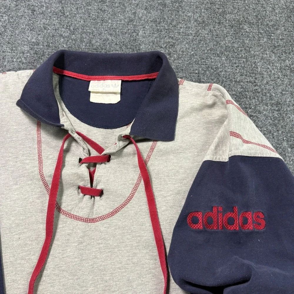 Vintage Adidas 1994 World Cup Polo Shirt XL Long Sleeve ColorBlock 90s Soccer